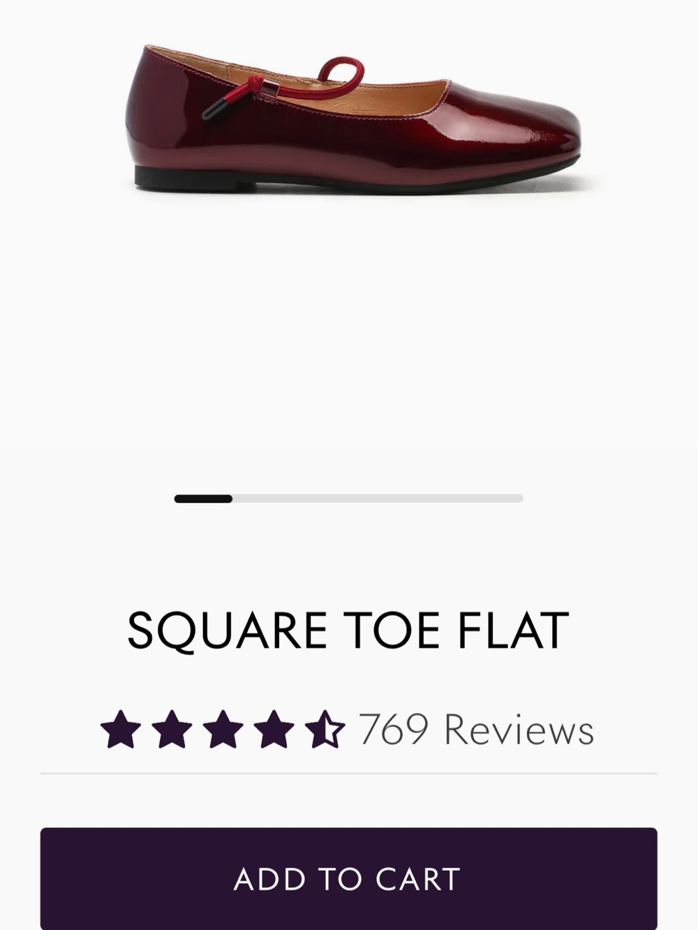 Patent Square-Toe Mary Jane Flat in Burgundy